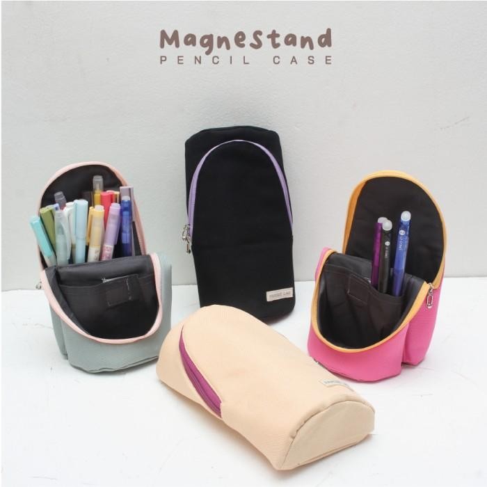 

Magnestand Pencil Case Tempat Pensil Standing Magnet Pouch Berdiri - black