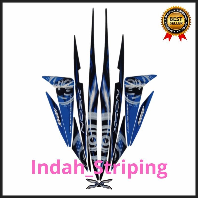 STRIPING STIKER LIS MOTOR HONDA XEON KARBU TAHUN 2011/2012 WARNA BIRU