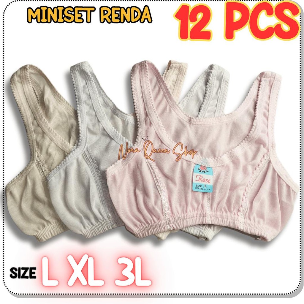 READY STOK 12 PCS SATU LUSIN BH MINISET BLUS ANAK SMP SMA REMAJA DEWASA MURAH