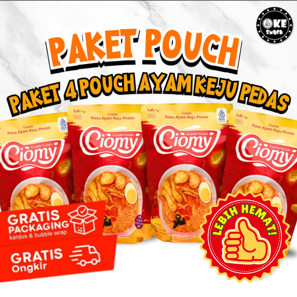 

Paket Hemat Ciomy Cuanki Pouch Ayam Keju Pedas Set isi 4 pcs