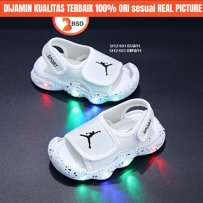 BSD Sandal sepatu gunung lampu LED Anak Laki Laki Perempuan Jordan Kuromi Import Premium SD SMP
