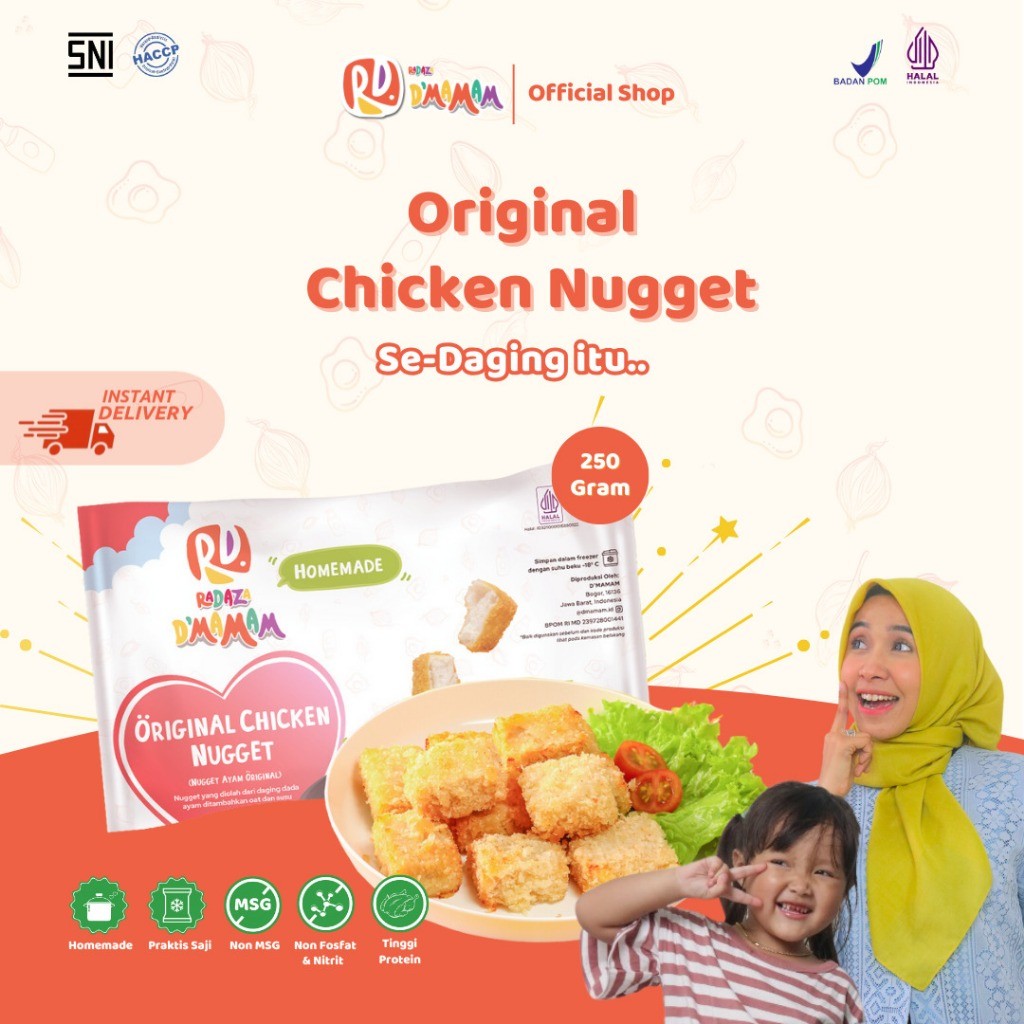 

D'MAMAM Jaktim Nugget Ayam Original 250g No MSG BPOM HALAL Cemilan Lauk Praktis Anak MPASI - Adwa Organic