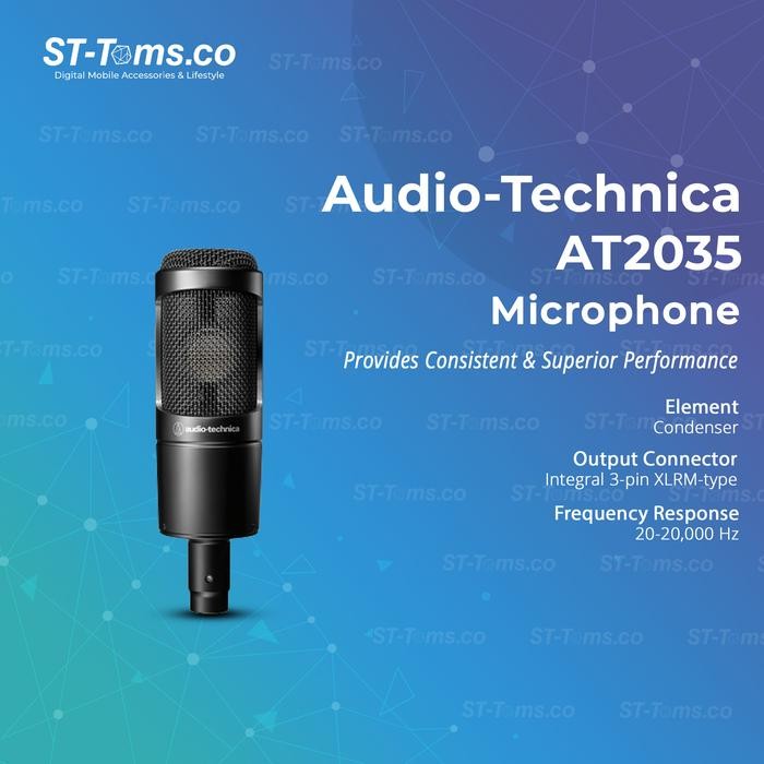 Audio Technica AT2035 / AT 2035 Cardioid Condenser Microphone - AT2035