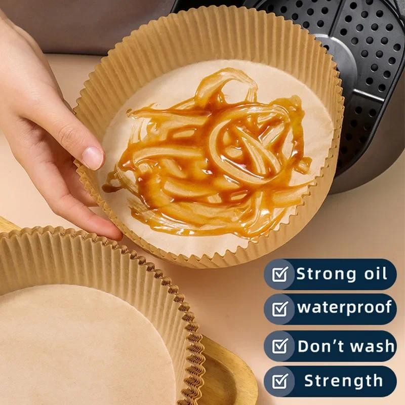 50/100pcs Air Fryer Paper Round Special Paper Food Silicon Oil Paper Premium Disposable Air Fryer Li