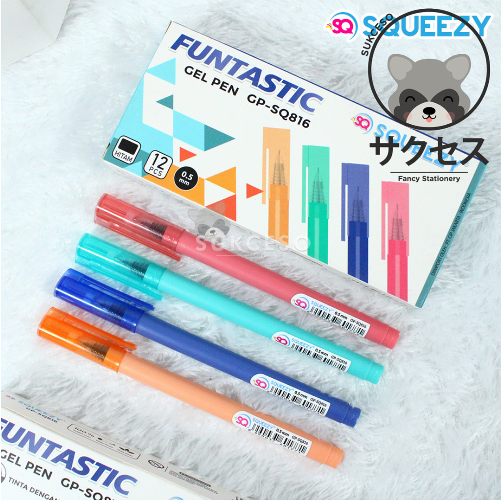 

Squeezy Gel Pen Pena Gel Funtastic 0.5mm Hitam GP-SQ816