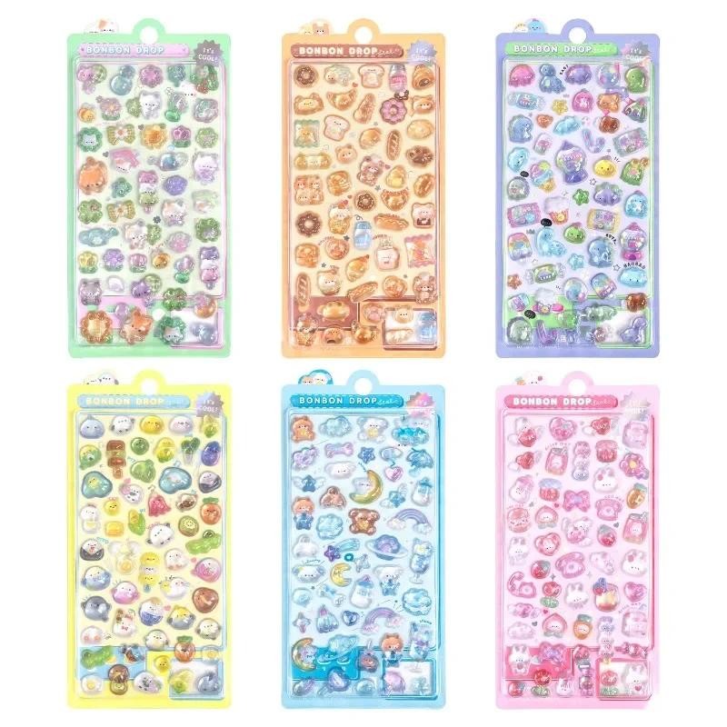 

1 pc Random Kawaii Candy Ghost Bread Drop 3D Relief Journal Decorative Stickers Scrapbooking Phone Stickers Stationery Sticker