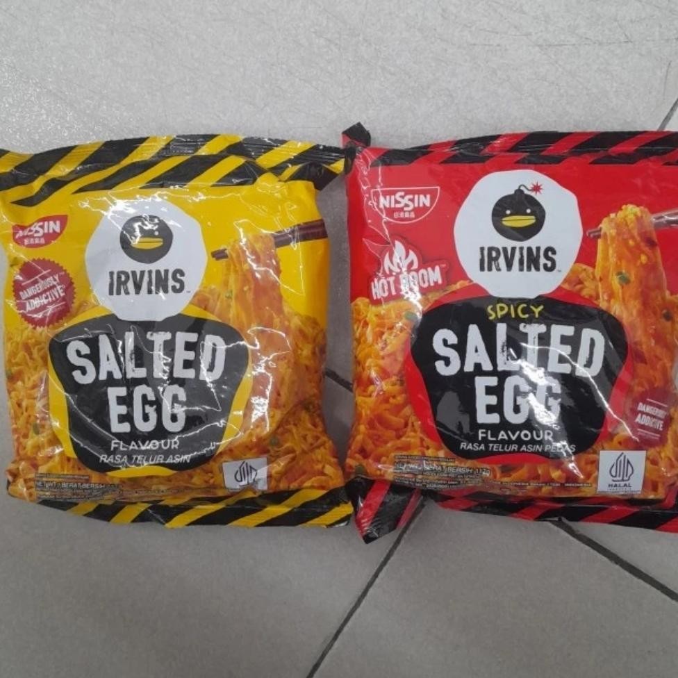 

Nissin Irvins Instan Fried Noodle Mie Goreng Telur Asin SATED EGG / SPICY SALTED EGG 117gr