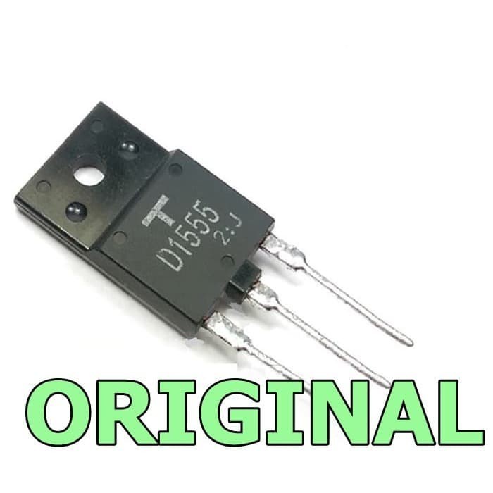 Original 2SD1555 D1555 NPN 1500V 5A Power Transistor Asli
