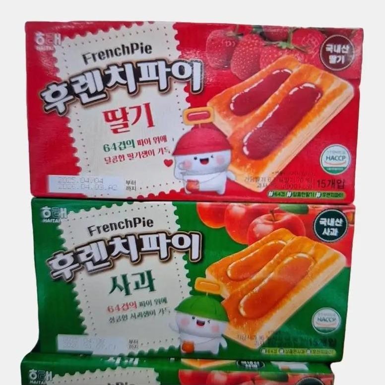 

Haitai French Pie Biskuit Pai IMPORT KOREA Rasa APEL / STRAWBERRY 192gr