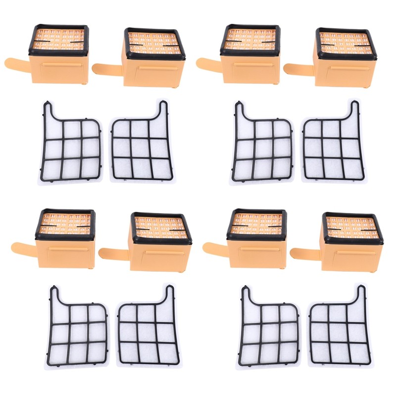 4 Motor Protection Filter (Motor Filter) + 4 HEPA (Micro) Filters For Vorwerk Kobold VK 135, 136, VK