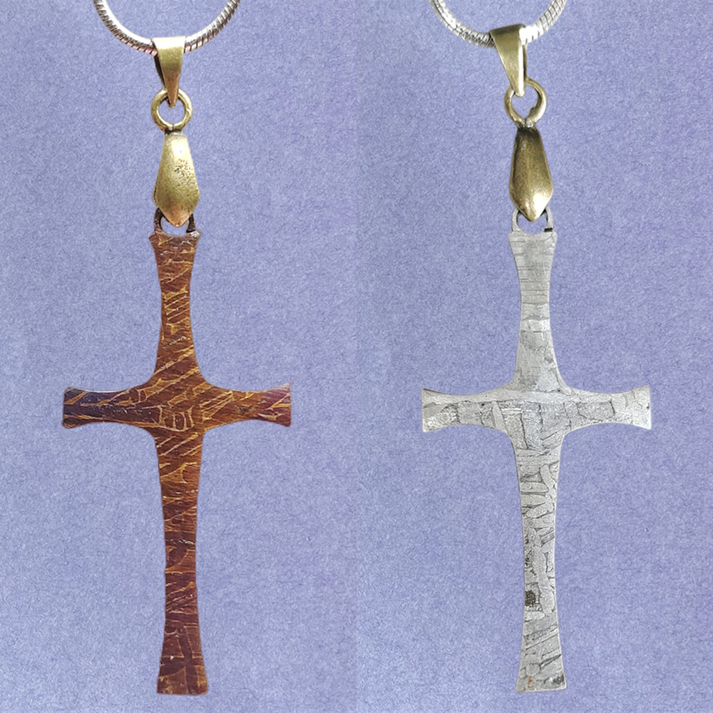 Iron Meteorite Pendant Muonionalusta Natural Meteorite Material Specimen Iron Meteorite Necklace