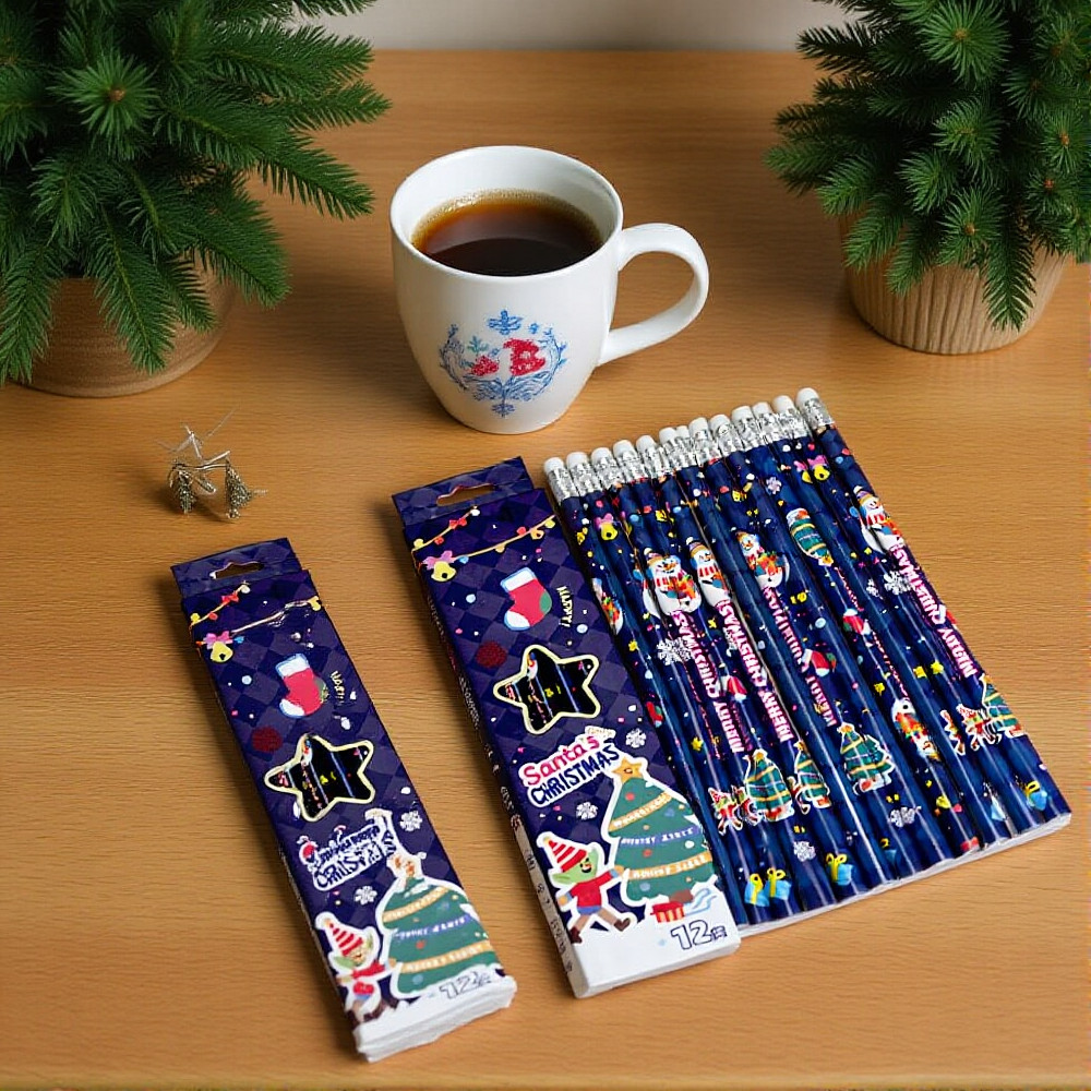 

Santa Claus Pencil Colorful Snowman Pencil Cartoon Pencil Set Decorative For Daily Writing Christmas Party Back To School
