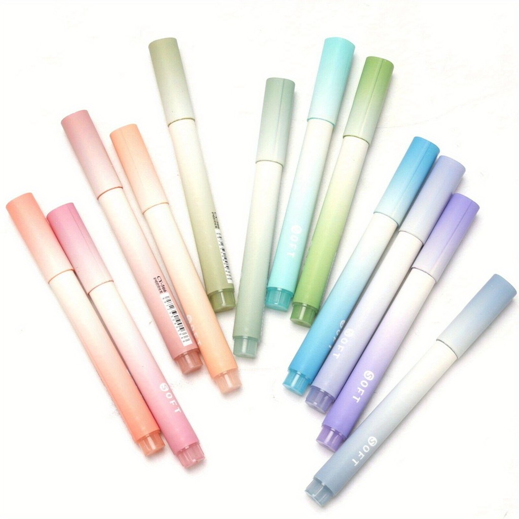 

12PCS Highlighters Colored Pens Drawing Paint Colored Markers Colors Kawaii Cute School School Office Art Supplies Stationery