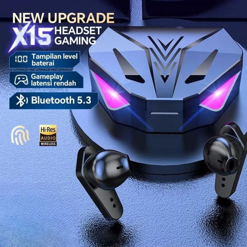 TWS GamingHeadset X15 Wireless BluetoothHeadset No delay  HiFi Stereo