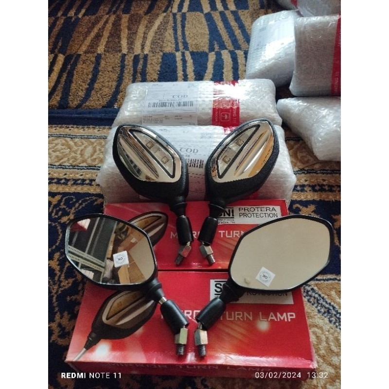 Spion Bubut 3 Jari Spion Bubut Tangkai pendek Spion led bubut original spion style plat KT Spion Mot