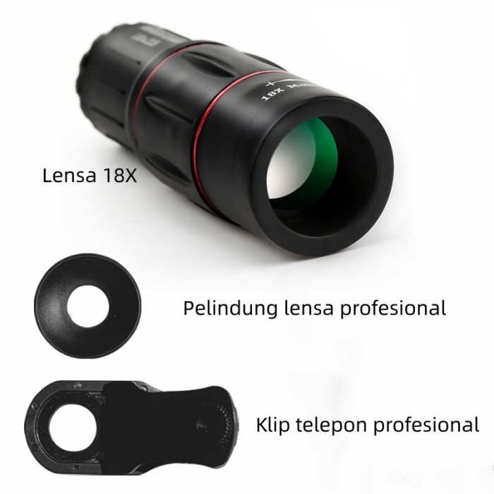 BERKUALITAS APEXEL 28X LENSA TELE ZOMM HP LENS KAMERA TELEAPEXEL 18X25 UNIVERSAL - 18X Lensa