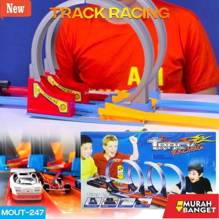 Mobil mainan anak-anak yg lagi viral- TRACK RACING mainan mobil balap arena hot wheels MOUT-247 kere