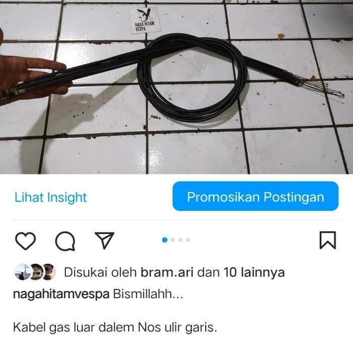 kabel gas luar dalem Vespa Smallframe PTS special nos