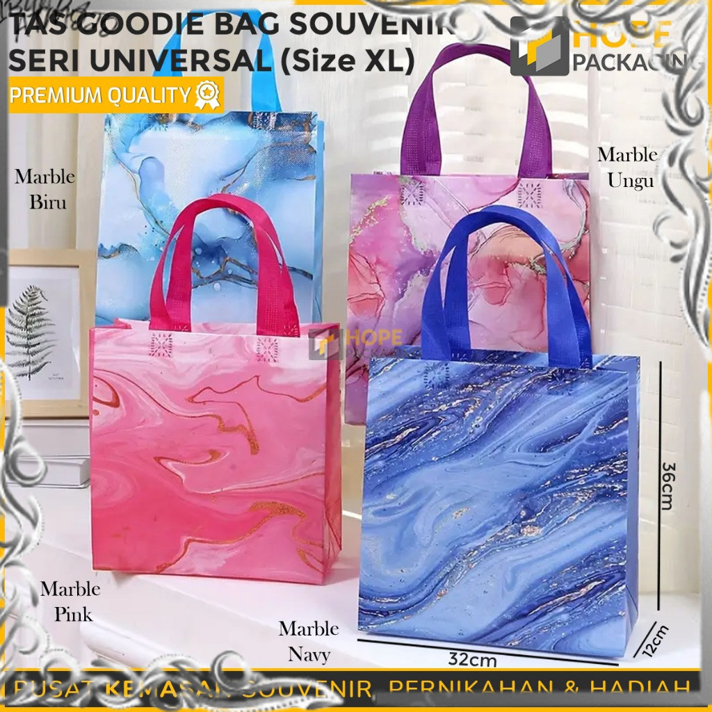 

Tas Goodie Bag Universal Marble Size L : 29 x 27 x 12 cm / Goodie Bag / Tas Shopping Bag / Tas Ultah / Paperbag / Tas Kado Ultah / Tas Bingkisan Snack / Tas Marble