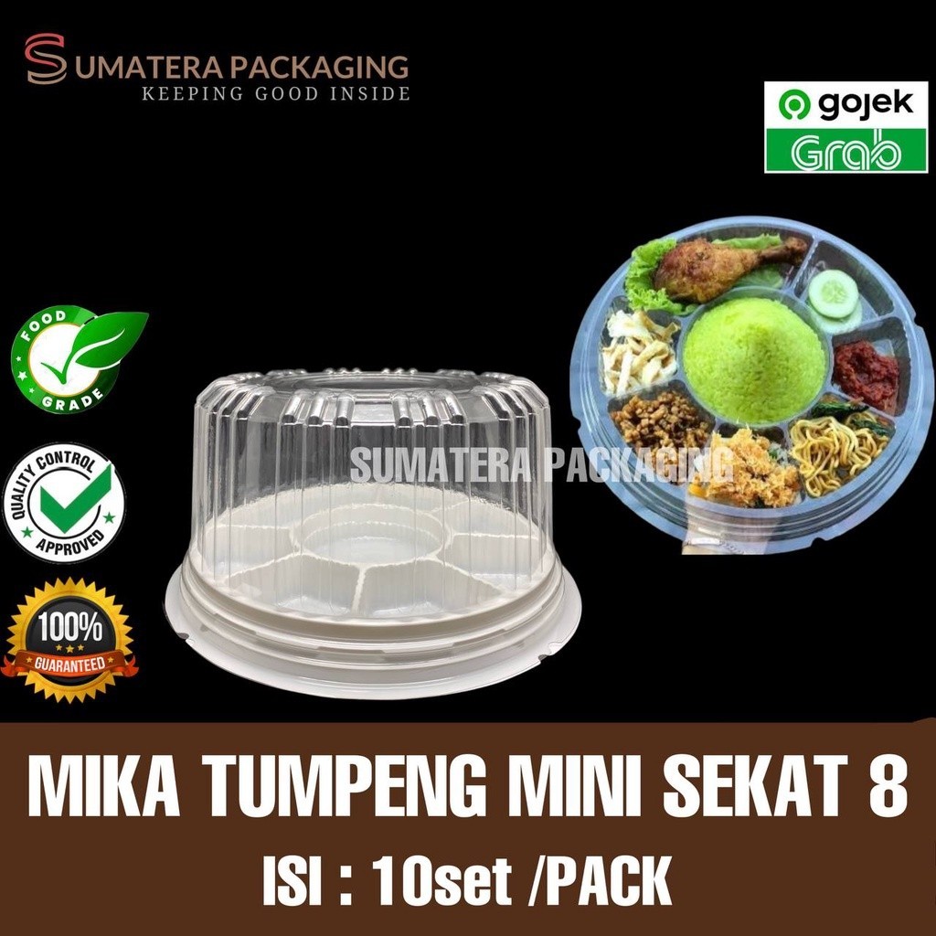 MIKA TUMPENG MINI CT20 SEKAT 8 ISI 10PCS TRAY TUMINI MEDAN GROSIR