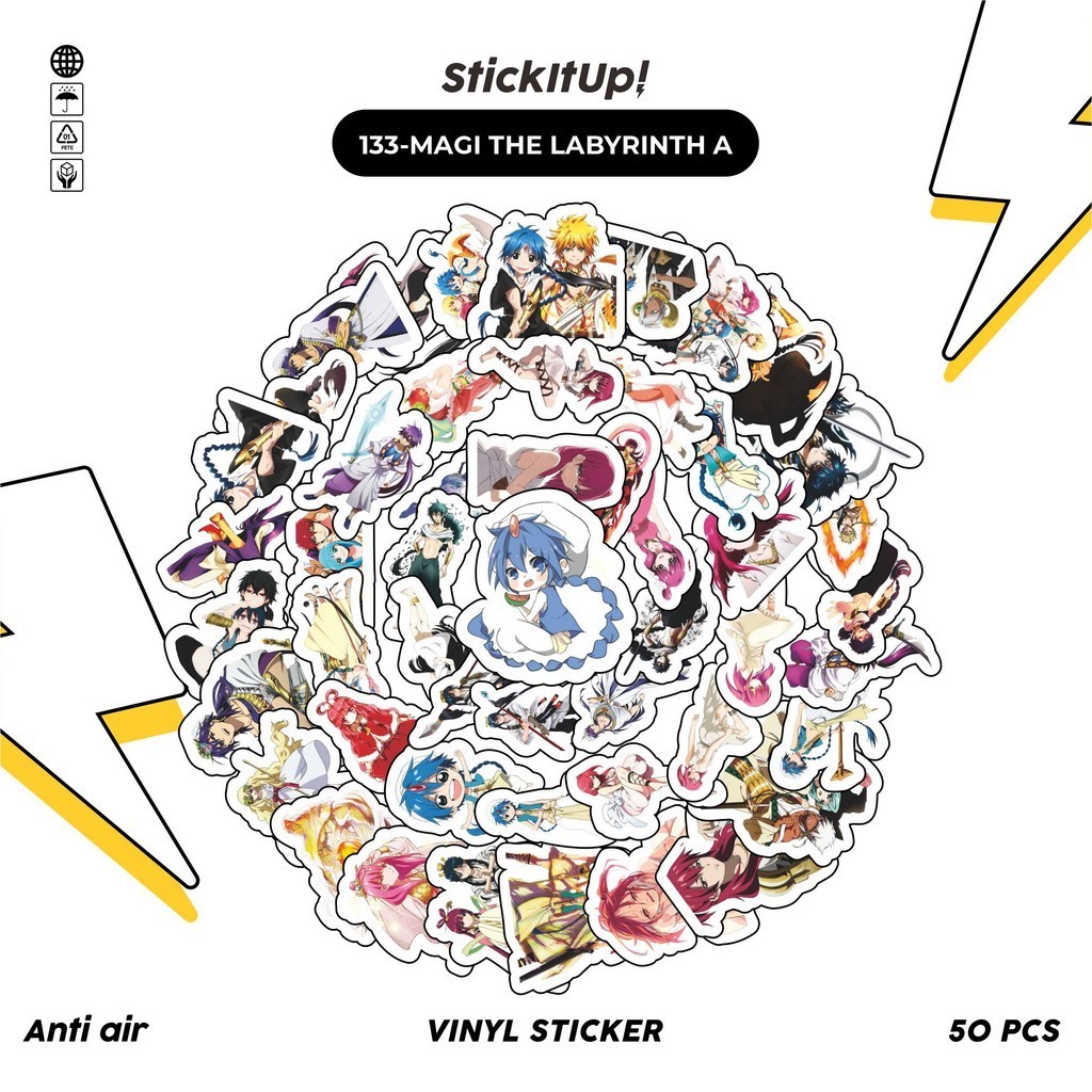 

COD✨ 50 Pcs Stiker Pack Motif Anime Magi The Labyrinth Of Magic Lucu Aesthetic Vynil Waterproof untuk Freebies Sticker Buku Journal Casing HP Laptop