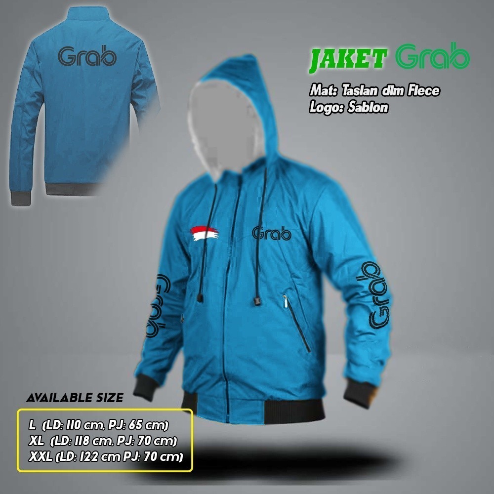 JAKET DRIVER OJOL GRB / BOLAK BALIK / HOODIE BISA DILEPAS