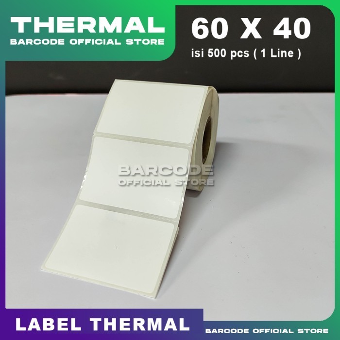 

Thermal 60X40mm 1Line 500pcs Core1" Gap 2mm Label Barcode Sticker -TMA56
