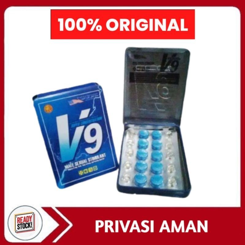 V9 OBAT PRIA DEWASA TAHAN LAMA PIL BIRU ASLI ORIGINALFree shipping