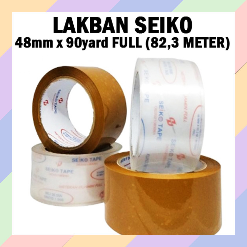 

AT39 Lakban SEIKO Isolasi Bening Cokelat Plakban Selotip Super Clear Tan 45A1