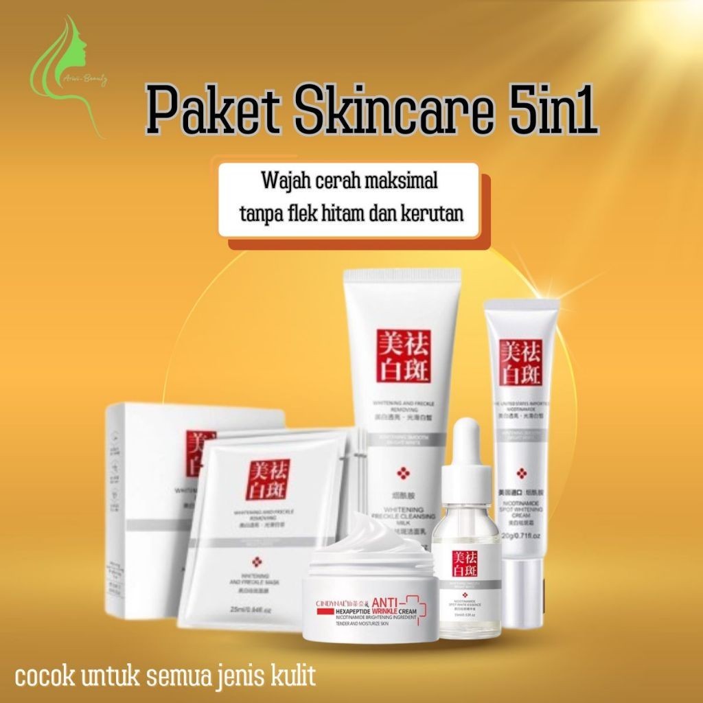 Original Lengkap 5in1 Skincare Paket Wajah Glowing Perawatan Anti Aging Youbuy Whitening Blemish l c