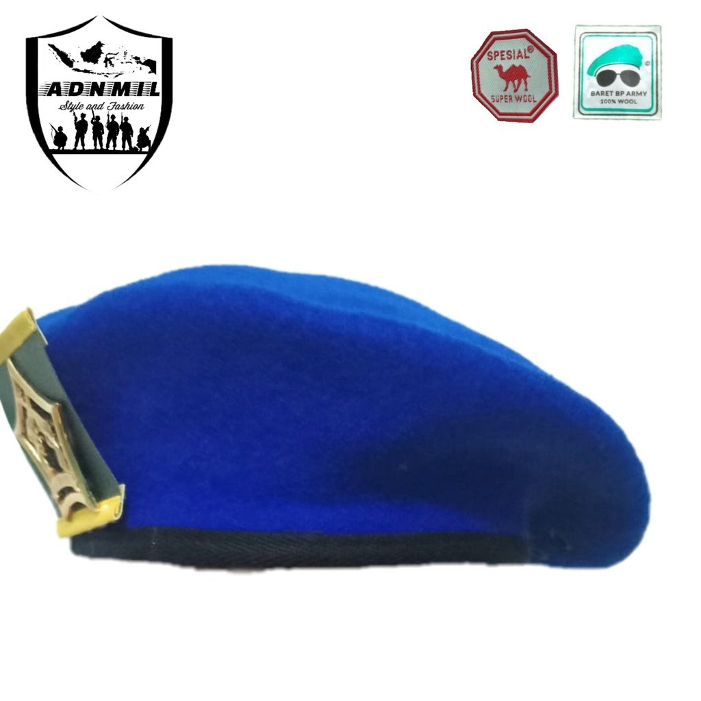 baret dan emblem PM tni baret kamel merah baret kacamata baret woll baret biru tni ad pm