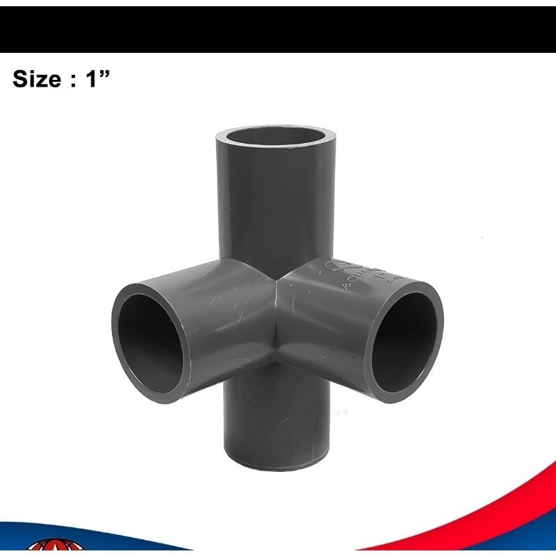 Tee pipa 4 way ukuran 1" / T 4 way / Tee pvc 4 way 90 derajat 1 inch