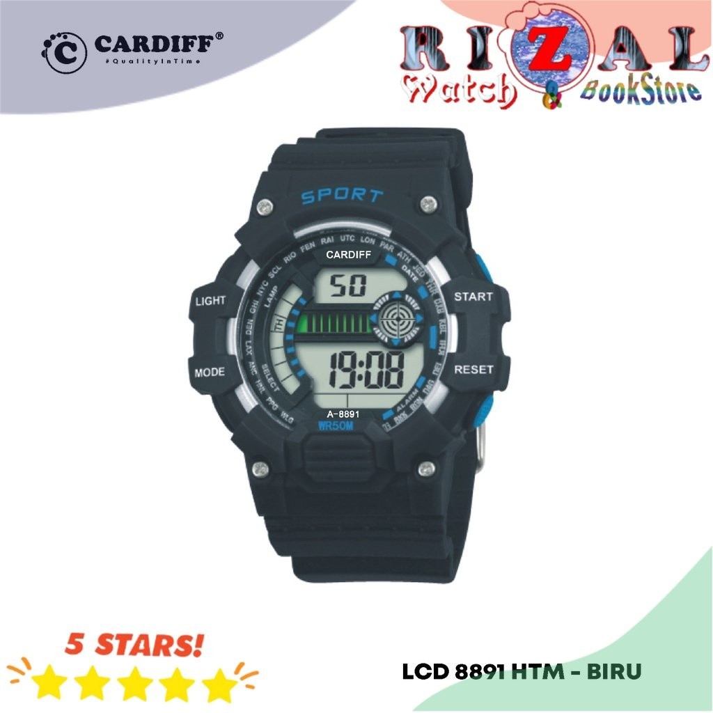 Terlarisss CARDIFF LCD C 8891 Jam Tangan Sport Water Resist