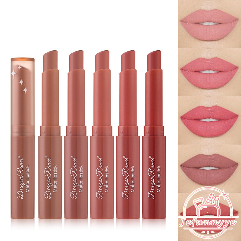 {COD}Dragon Ranee Lipstik Wajah Matte Mist / Lipstik Cameo Coklat Alami Tahan Lama / Lipstik Berwarn