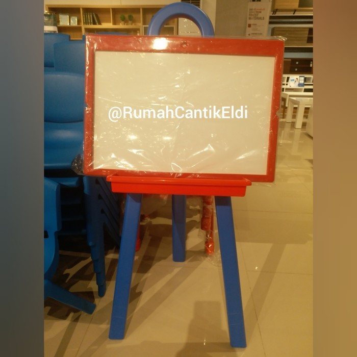

promo ✨ -Papan Tulis Anak Berdiri Magnet 2 Sisi (GRATIS Spidol & Kapur) - P. TULIS MERAH