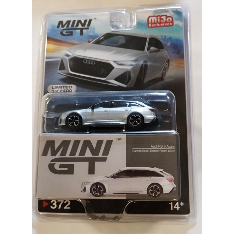 MiniGT 1/64 Audi RS 6 Avant Carbon Black Ed.Florett Silv - MGT00372-MJ