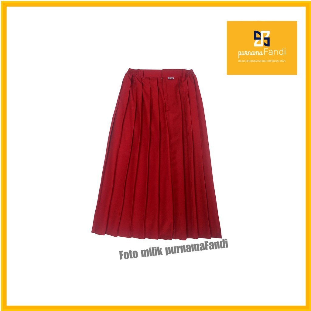 Seragam SD Purnama Rok Plisir Panjang Merah