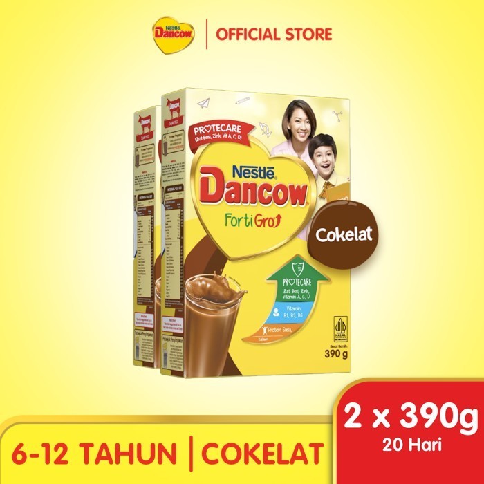 

TERJUAL Nestle DANCOW FortiGro Susu Bubuk Coklat 390g x 2pcs