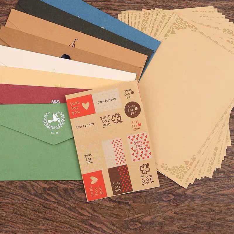 

1 Set Envelope Letter Paper Vintage Pattern Special Paper Writing Paper A5 Handwritten Love Letter Stationery School Supply