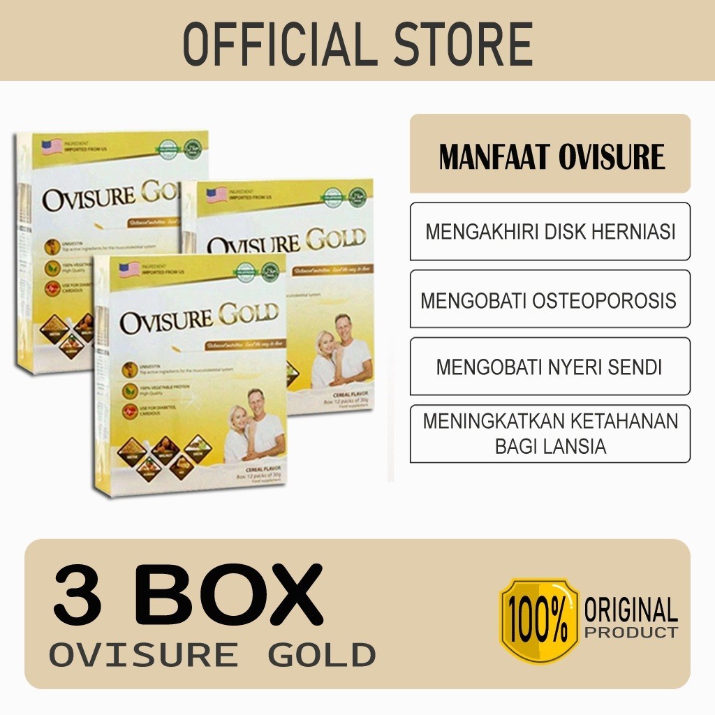 

PAKET 3 BOX OVISURE GOLD ORIGINAL USA - SUSU UNTUK PENGOBATAN TULANG SENDI TERBAIK