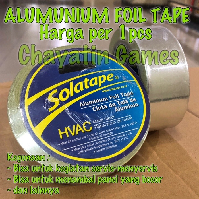 

Lakban Alumunium Foil / Alumunium Foil Tape Anti Api & Panas -AD87