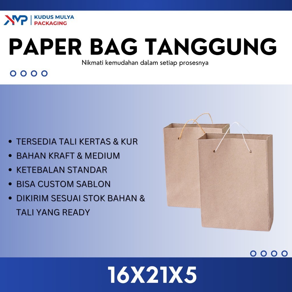 

PAPER BAG POLOS TANGGUNG/ PAPERBAG POLOS 16cm X 21cm X 5cm / TAS KERTAS PERNIKAHAN KADO SOUVENIR