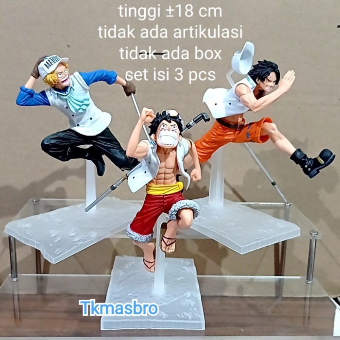 VINCENT Action Figure Anime Onepiece Magazine Luffy Sabo Ace set isi 3 pcs