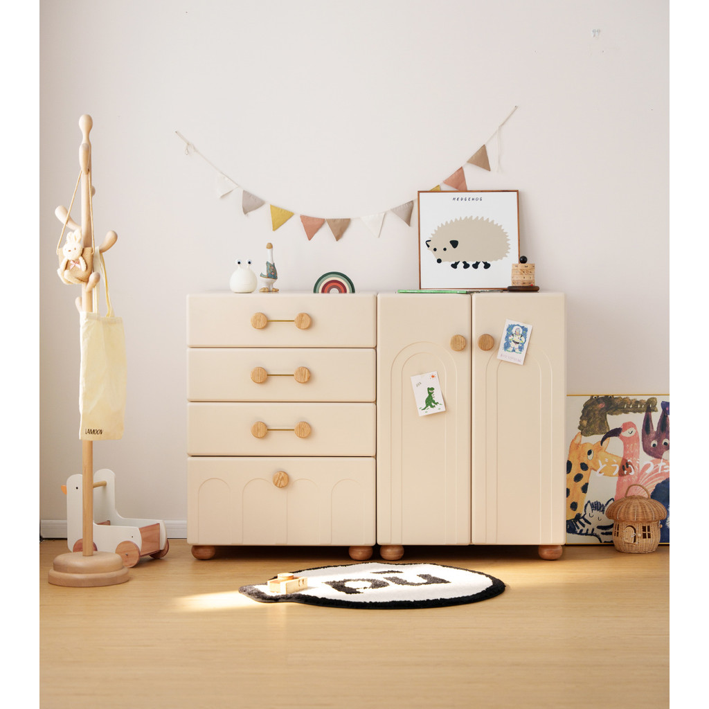 Solid Wood Children's Wardrobe Chest of Drawer Small Cabinet Locker Bedroom Baby Small Wardrobe Stor