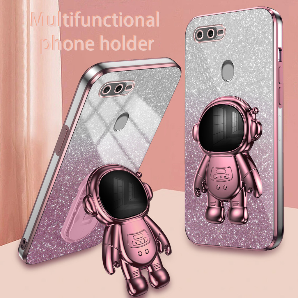 Casing HP OPPO A7X AX7 F9 Pro Realme 2 Pro Phone cover Soft Clear Glitter Electroplating Shine Gradi