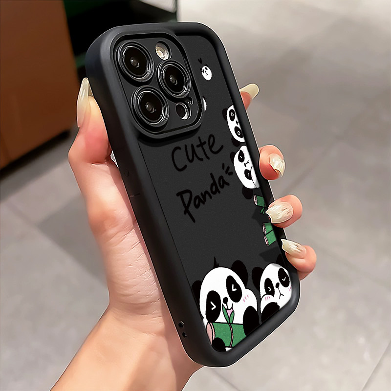 Boneka Panda Terbaru Silikon Fancy  Case HP IPhone 15 15 Pro 15 Pro Max 15 Plus 14 Cowok 14 Pro 14 P