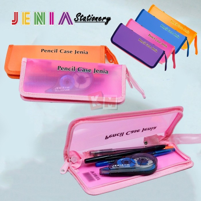 

Pencil Case Kotak Tempat Pensil Zipper Jenia