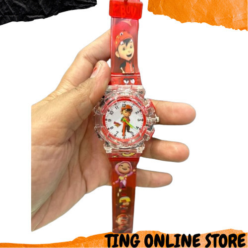 (TOS) Jam Tangan Anak Jarum LED MUSIK NYALA