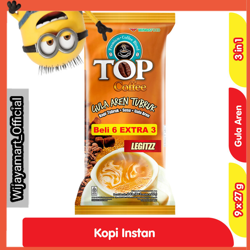 

TOP Coffee Kopi Gula Aren Tubruk Legitzz Sachet 9 x 27 g