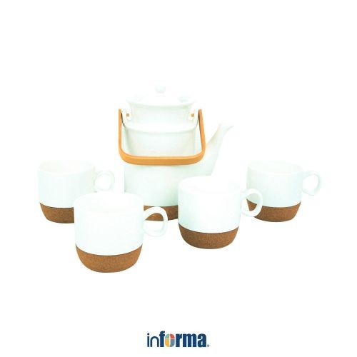 INFORMA APPETITE SET 5 PCS GENEVA TEKO DENGAN CANGKIR - PUTIH SET WATER JUG WITH CUP PITCHER DENGAN